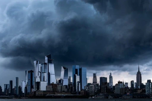 Stormy skies move in over New York City yesterday. 😍