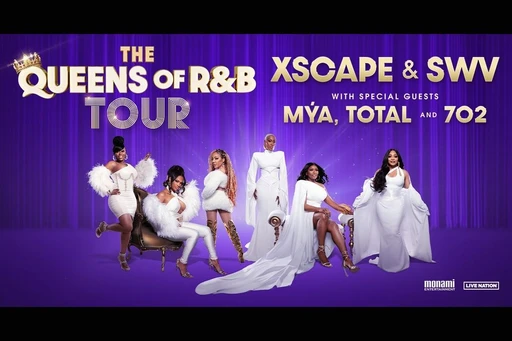 The Queens of R&B: XSCAPE & SWV with MĂťA, Total and 702 at iTHINK Financial Amphitheatre
Following a teaser on socials that ignited fervent excitement among fans, the legendary groups XSCAPE and SWV have reunited for The Queens of R&B Tour with support from MĂťA, Total, and 702.
The Queens Of R&B Tour is a testament to the power of what can be accomplished when women come together with respect, admiration and undeniable talent. It is a celebration of passion, power, resilience and unstoppable ability to exceed expectations. The highly anticipated tour will be an unforgettable experience filled with timeless R&B music and stellar performances that are set to captivate audiences across 30 cities nationwide.
“To announce this HERstorical tour during Women’s History Month means everything. It speaks to the power of our ability as women to overcome adversity and emerge triumphant,” said Mona Scott-Young, Founder and CEO of Monami Entertainment. “702, Total, Mýa, SWV, and XSCAPE have all weathered storms and are still here and better than ever! We are so excited to bring the fans an incredible and undeniable performance experience that truly celebrates R&B music.”