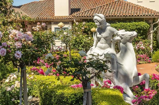 You have to see these lush gardens in California.
It’s worth a special trip right now, since the roses are in bloom and the whole place smells amazing.
You can find the gardens and more at the awe-inspiring Hearst Castle in San Simeon.