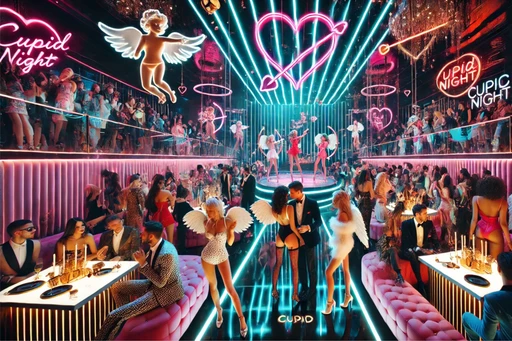 Join us for Cupid Night at the most romantic nightclub in town! 🎶❤️ Let's celebrate love, music, and enchanting moments together in a magical atmosphere filled with romance and fun. Get ready for a night to remember! 🌙✨ #CupidNight #NightclubCelebration