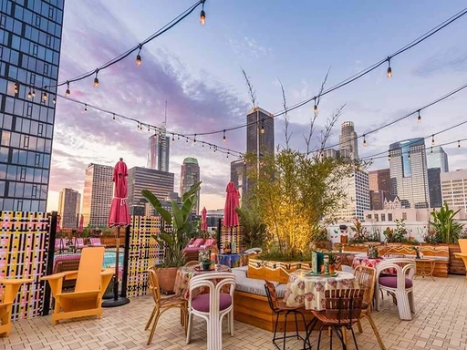 Discover the Vibrant Rooftop Oasis of Broken Shaker in Downtown LA!