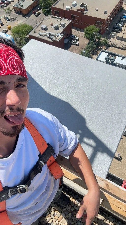 Enjoying my work 200ft off the ground