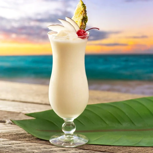 insinuating a tropical island with a pina colada