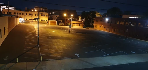 empty parking lot at night...looks really eerie