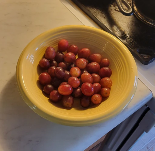 delicious red grapes for lunch