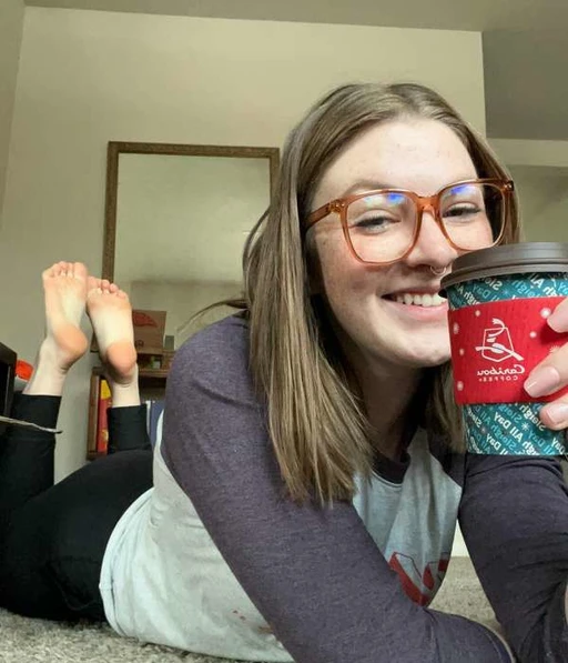 Someone clearly knows the recipe for a perfect morning: coffee in one hand, cute bare feet in the frame to wake me right up 
Quick question… if I guess your coffee order correctly, do I get to warm those feet up later?